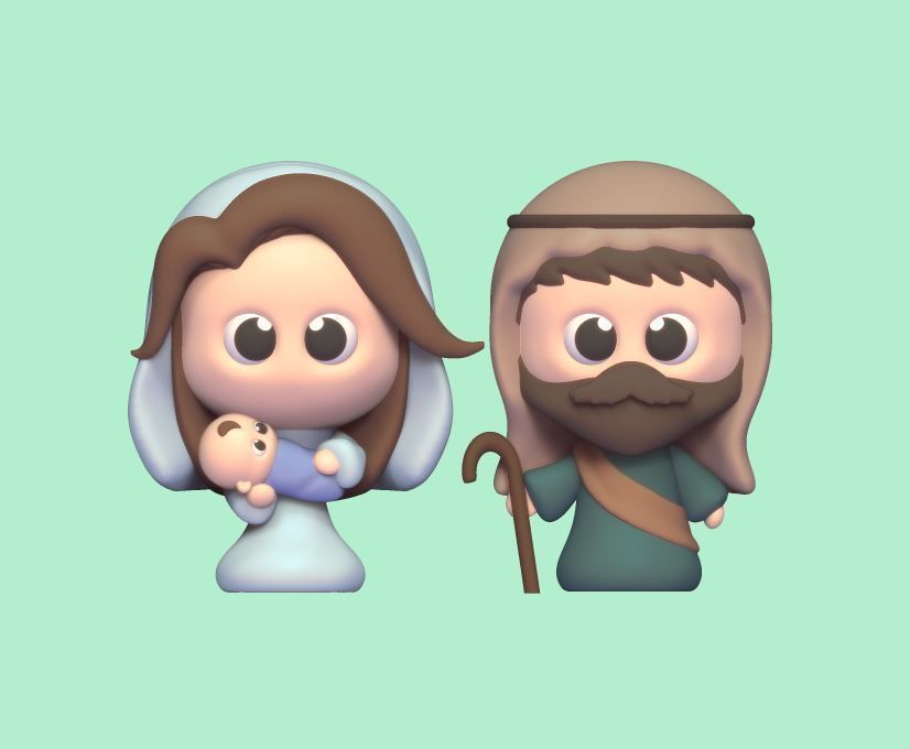 Cute Holy Nativity Scene 3D print model_1