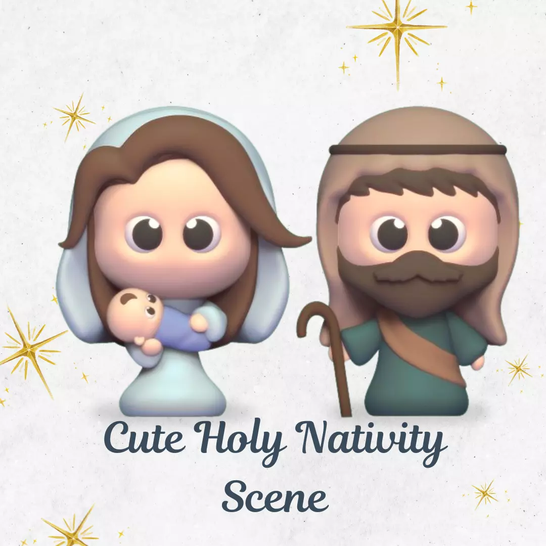 Cute Holy Nativity Scene 3D print model_0