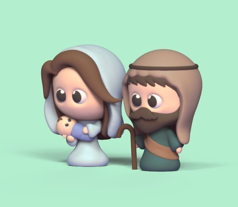 Cute Holy Nativity Scene 3D print model_2
