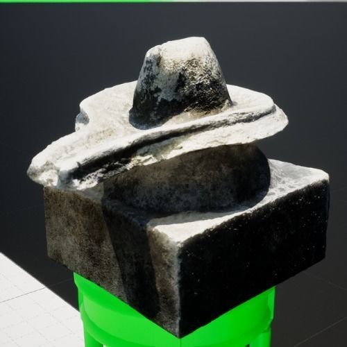 Crude Shiva Linga Concrete Sculpture - 3d Model 3D model_1