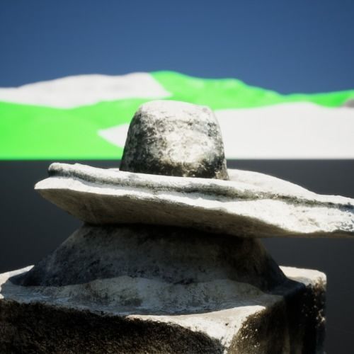 Crude Shiva Linga Concrete Sculpture - 3d Model 3D model_2