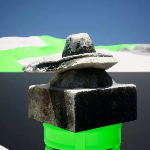 Crude Shiva Linga Concrete Sculpture - 3d Model 3D model_0
