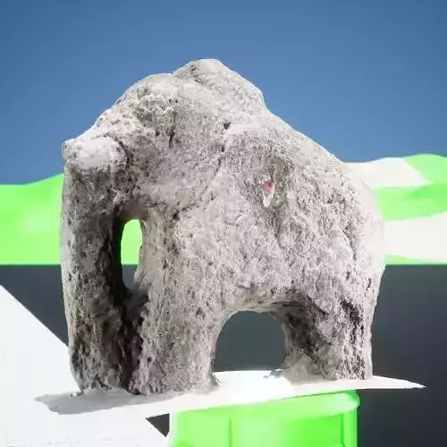 Crude Elephant Sculpture -3d Model