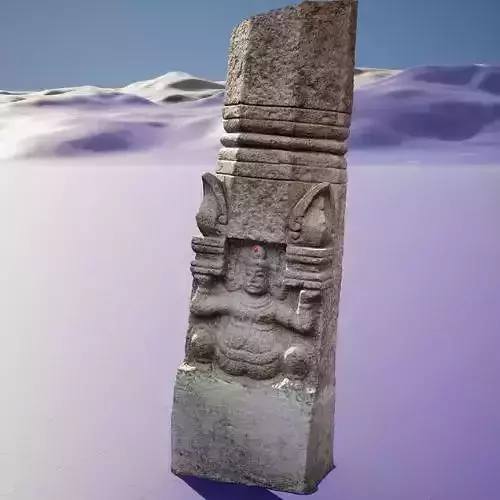Carved Stone Pillar 3d Model