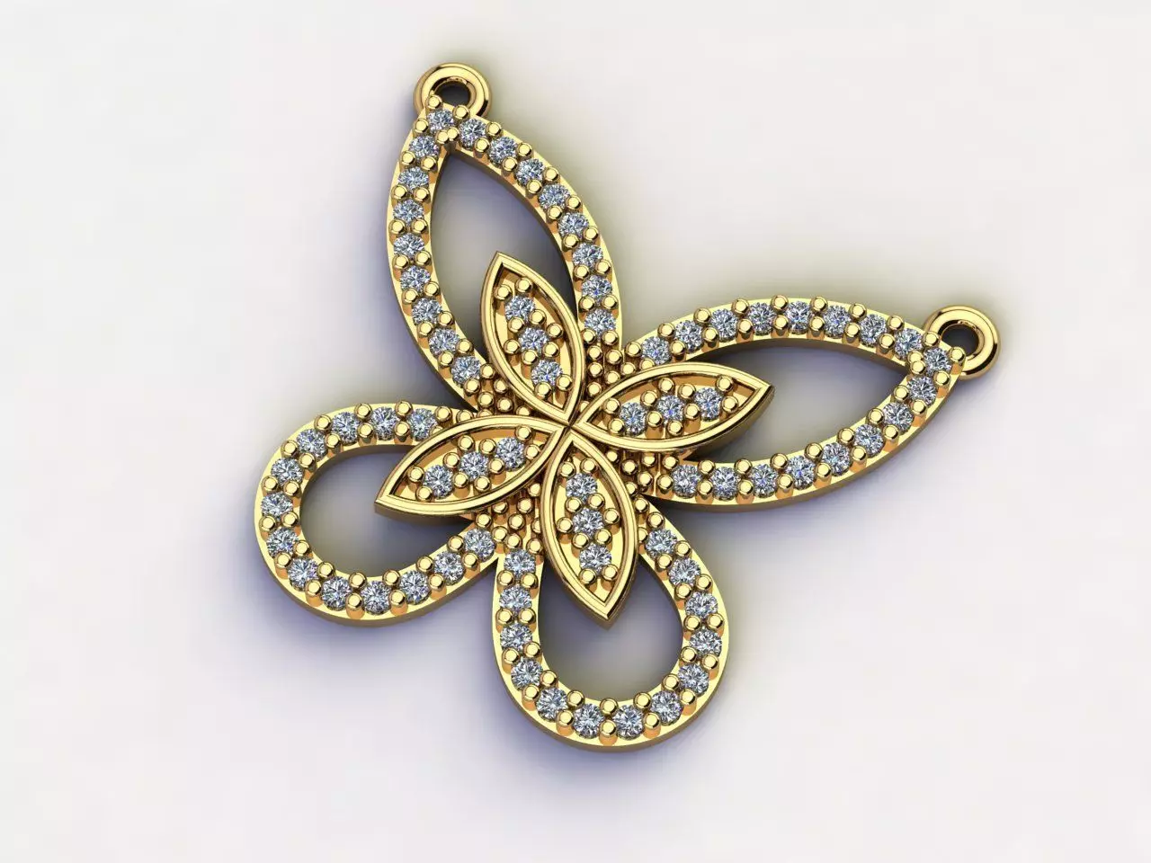 Borboleta cravada 72 brts 1mm 3D print model