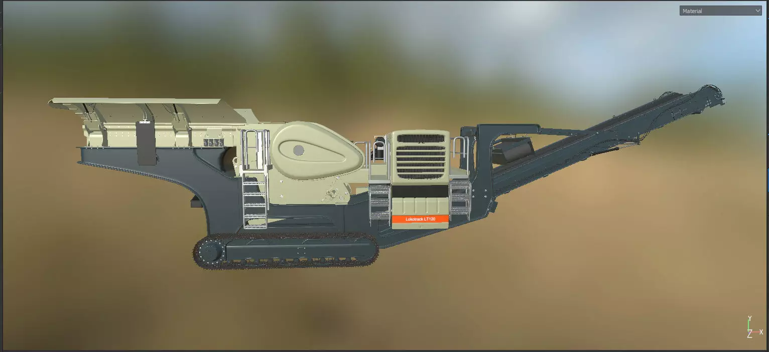 Mobile Jaw Crusher 3D model