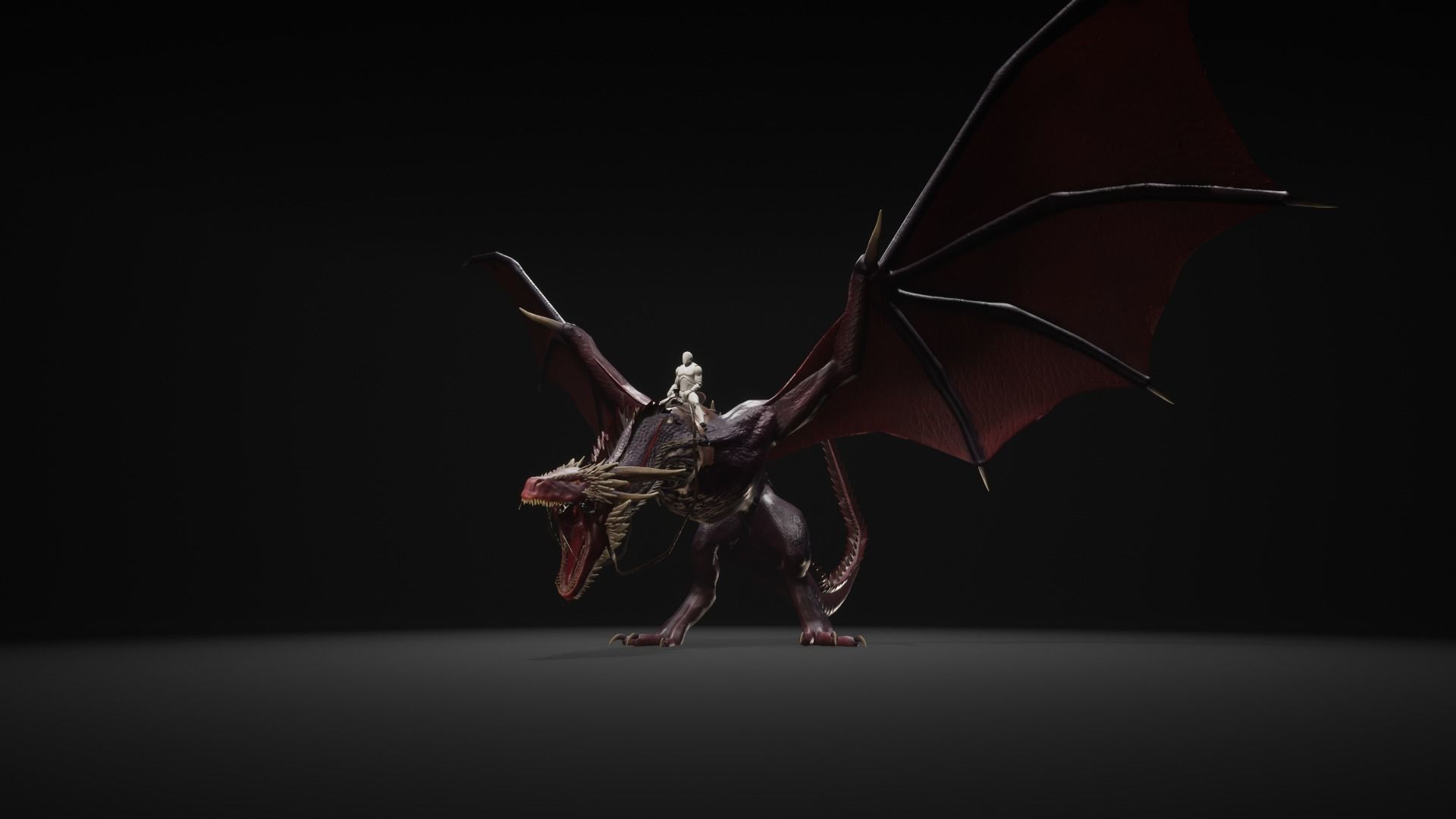 Dragon 12 Wyvern mount UE4 Low-poly 3D model_9