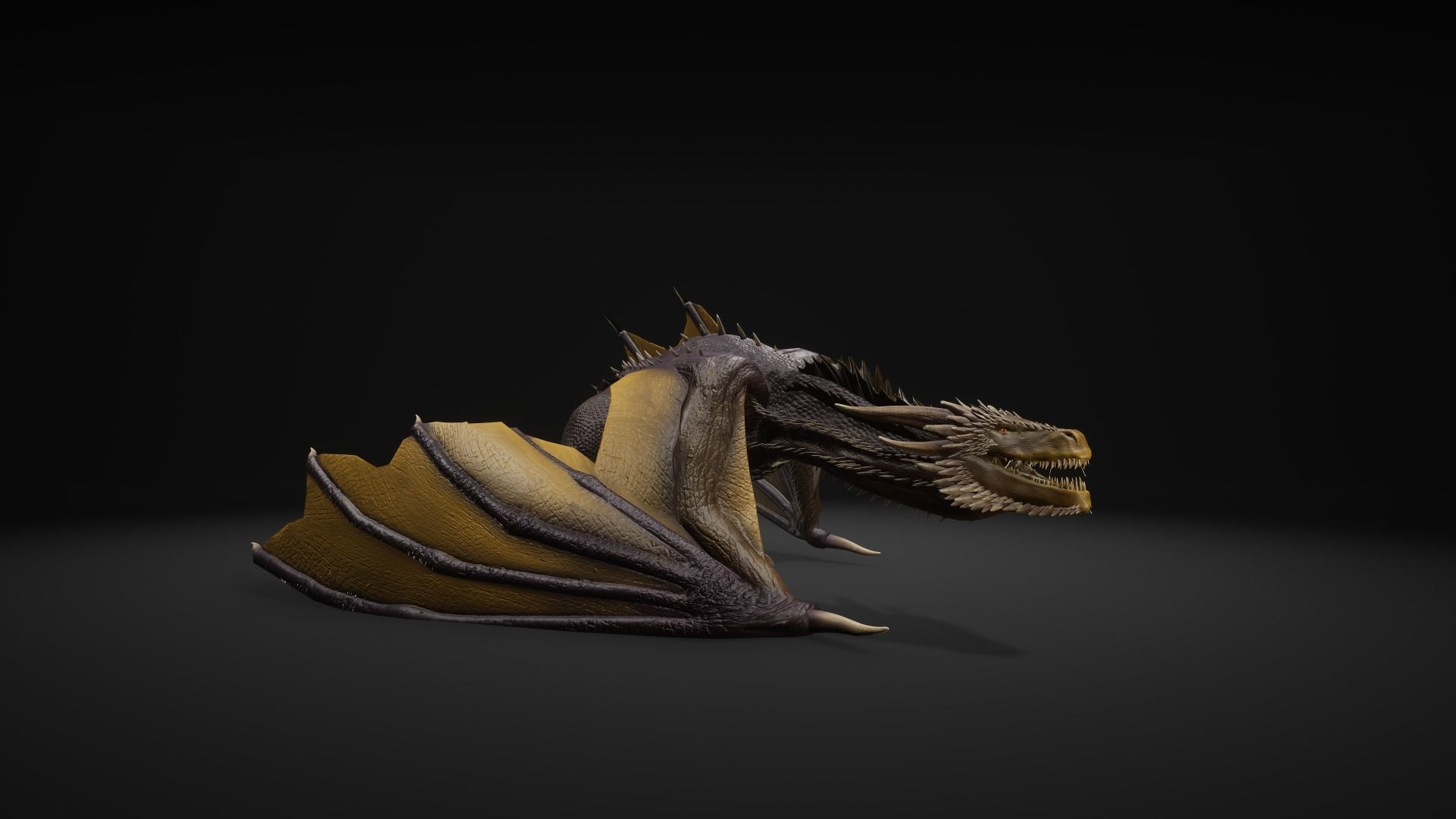 Dragon 12 Wyvern mount UE4 Low-poly 3D model_4