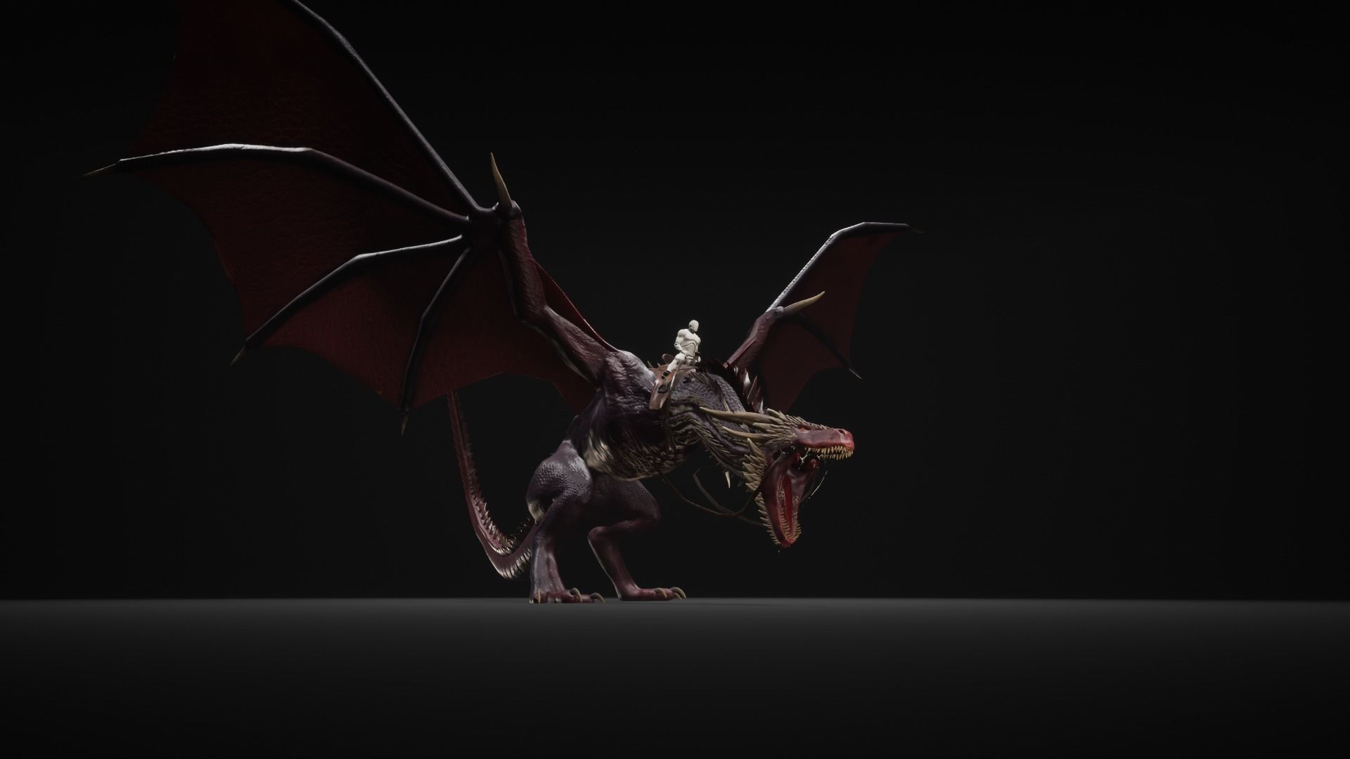 Dragon 12 Wyvern mount UE4 Low-poly 3D model_10