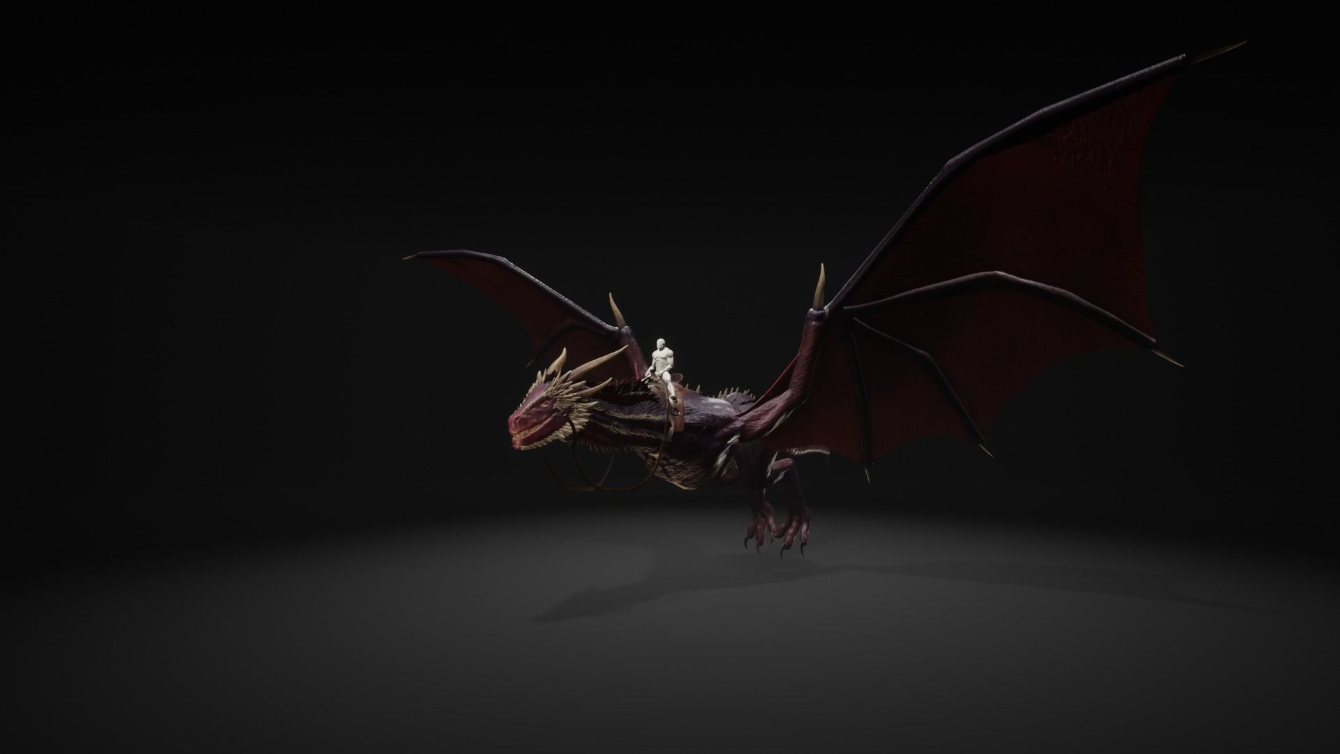 Dragon 12 Wyvern mount UE4 Low-poly 3D model_7