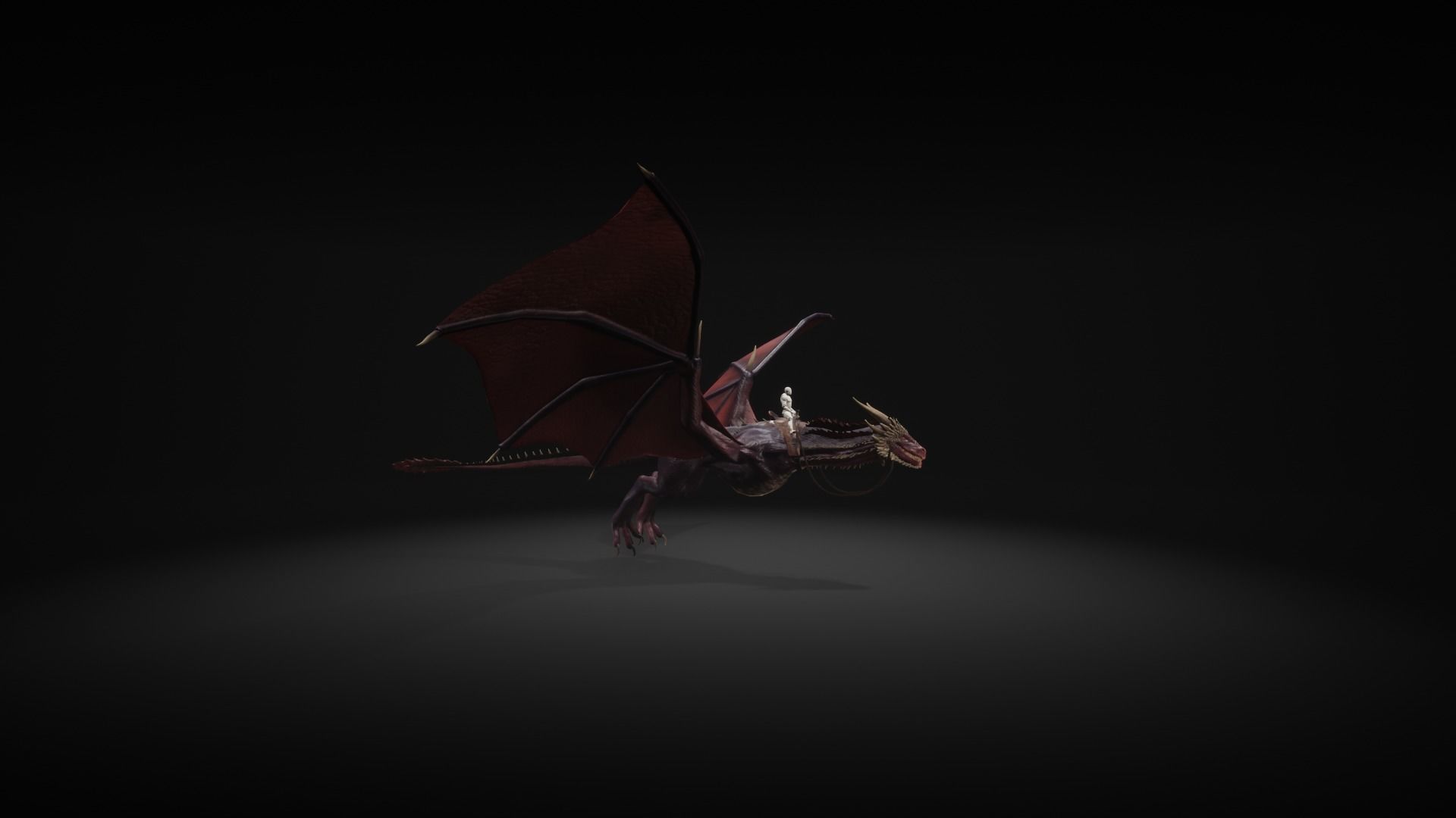 Dragon 12 Wyvern mount UE4 Low-poly 3D model_6