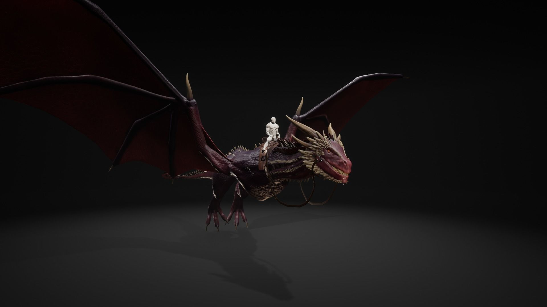 Dragon 12 Wyvern mount UE4 Low-poly 3D model_8