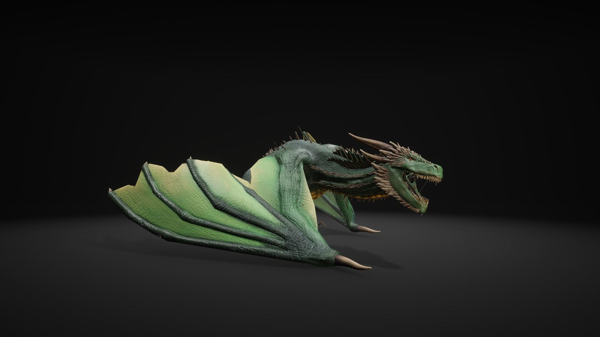 Dragon 12 Wyvern mount UE4 Low-poly 3D model_3
