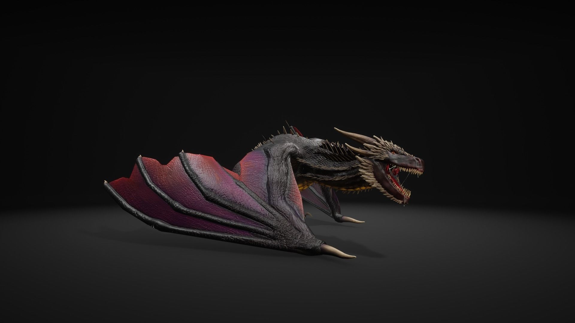 Dragon 12 Wyvern mount UE4 Low-poly 3D model_2