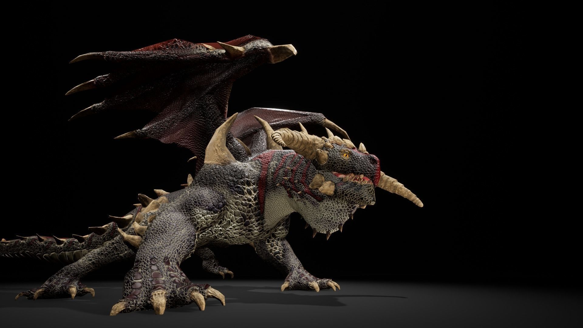 Dragon 13 UE4 Low-poly 3D model_13
