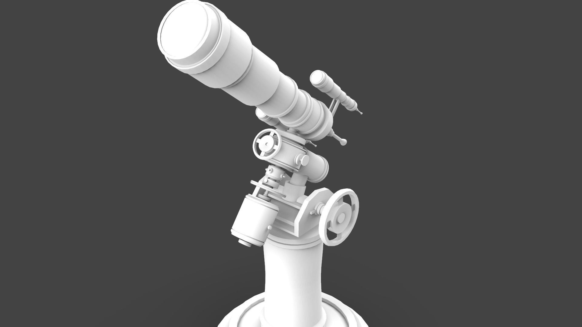 Astronomical Telescope - 1 - Untextured  Low-poly 3D model_4