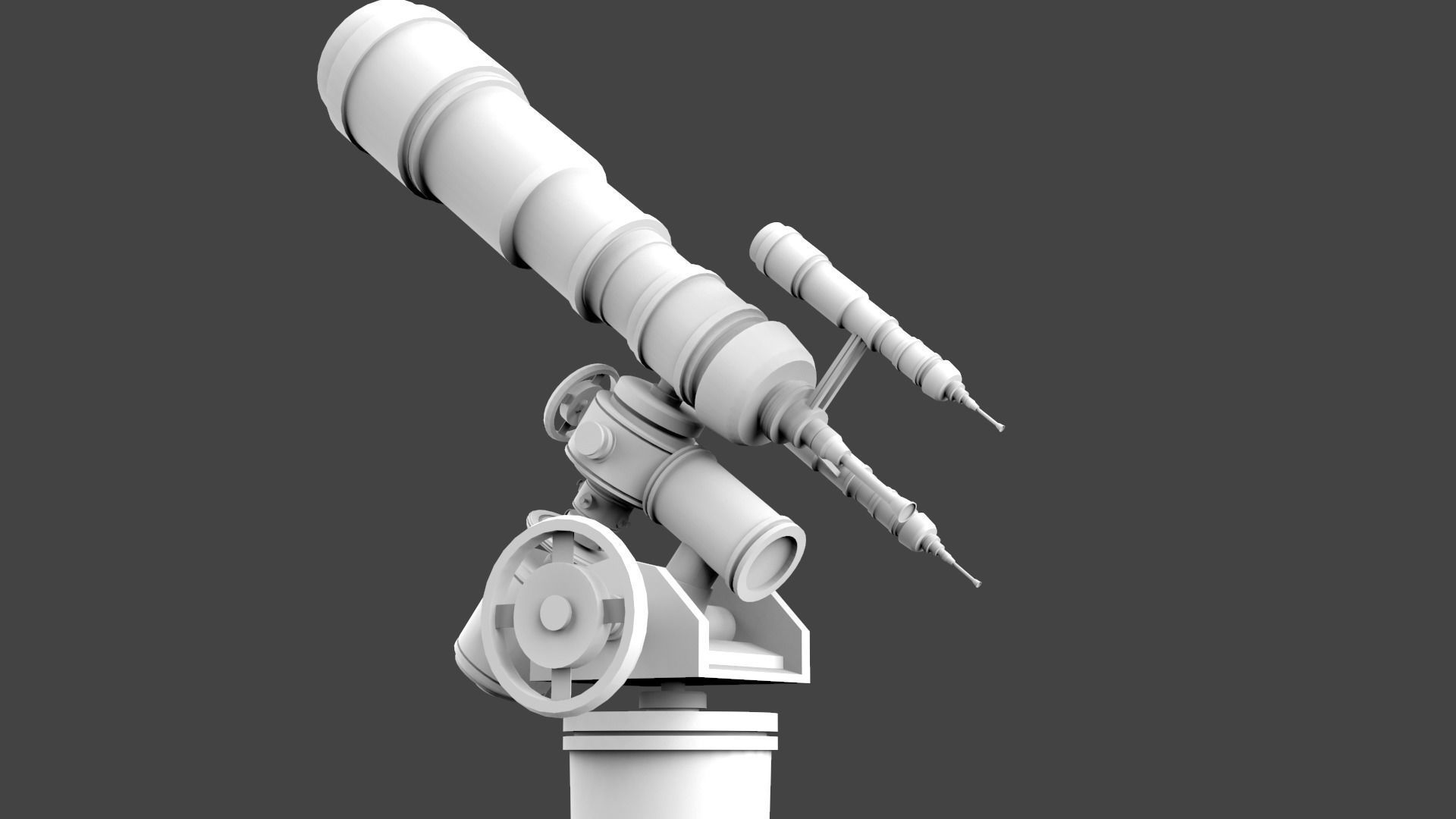 Astronomical Telescope - 1 - Untextured  Low-poly 3D model_3