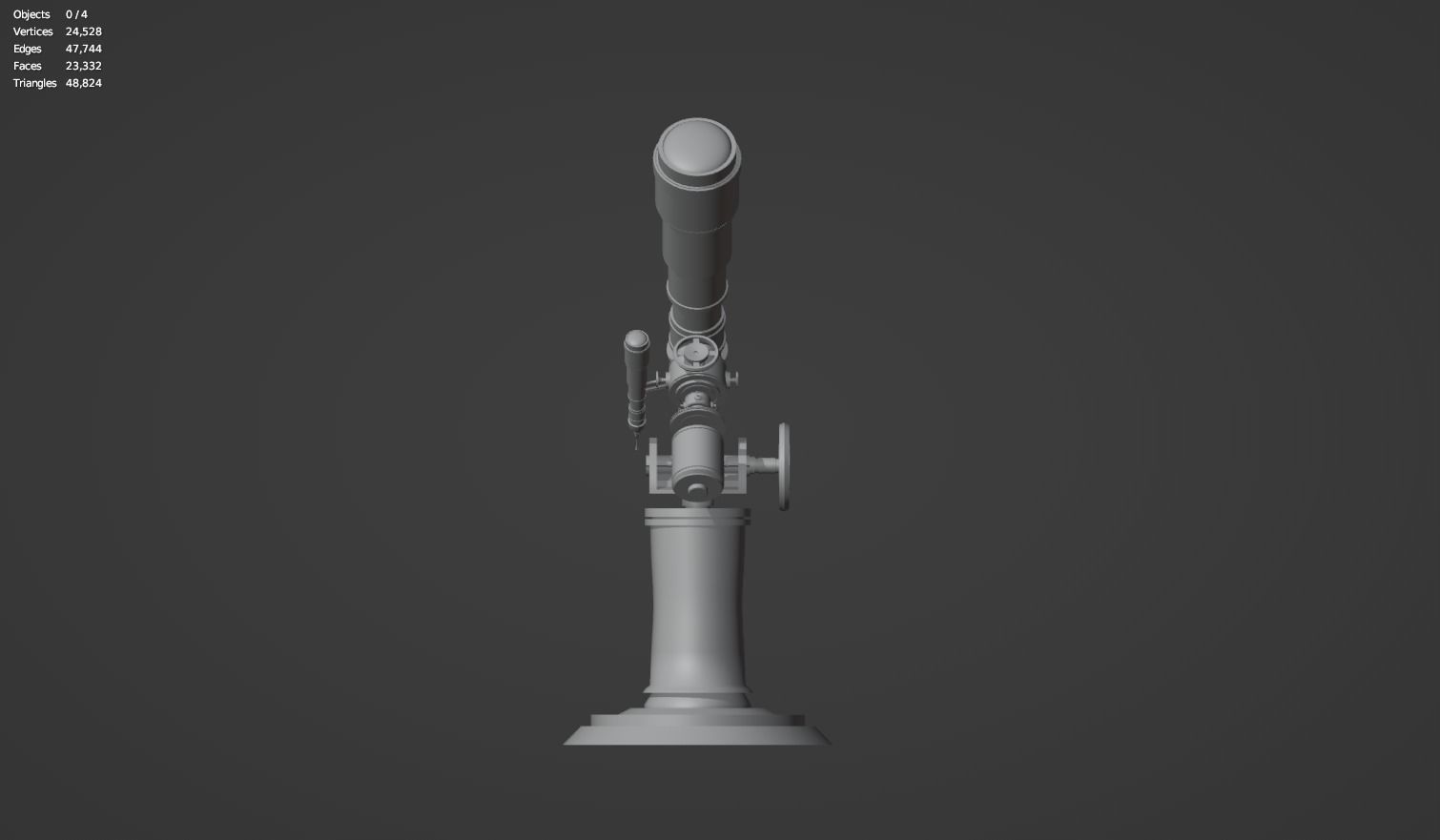 Astronomical Telescope - 1 - Untextured  Low-poly 3D model_6