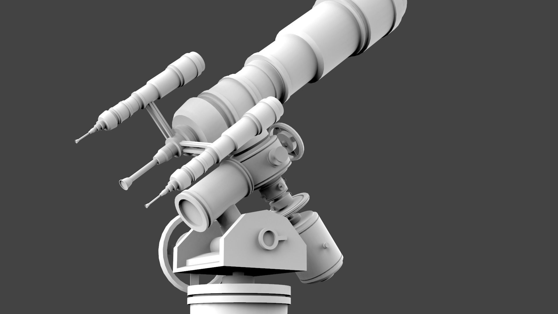 Astronomical Telescope - 1 - Untextured  Low-poly 3D model_1