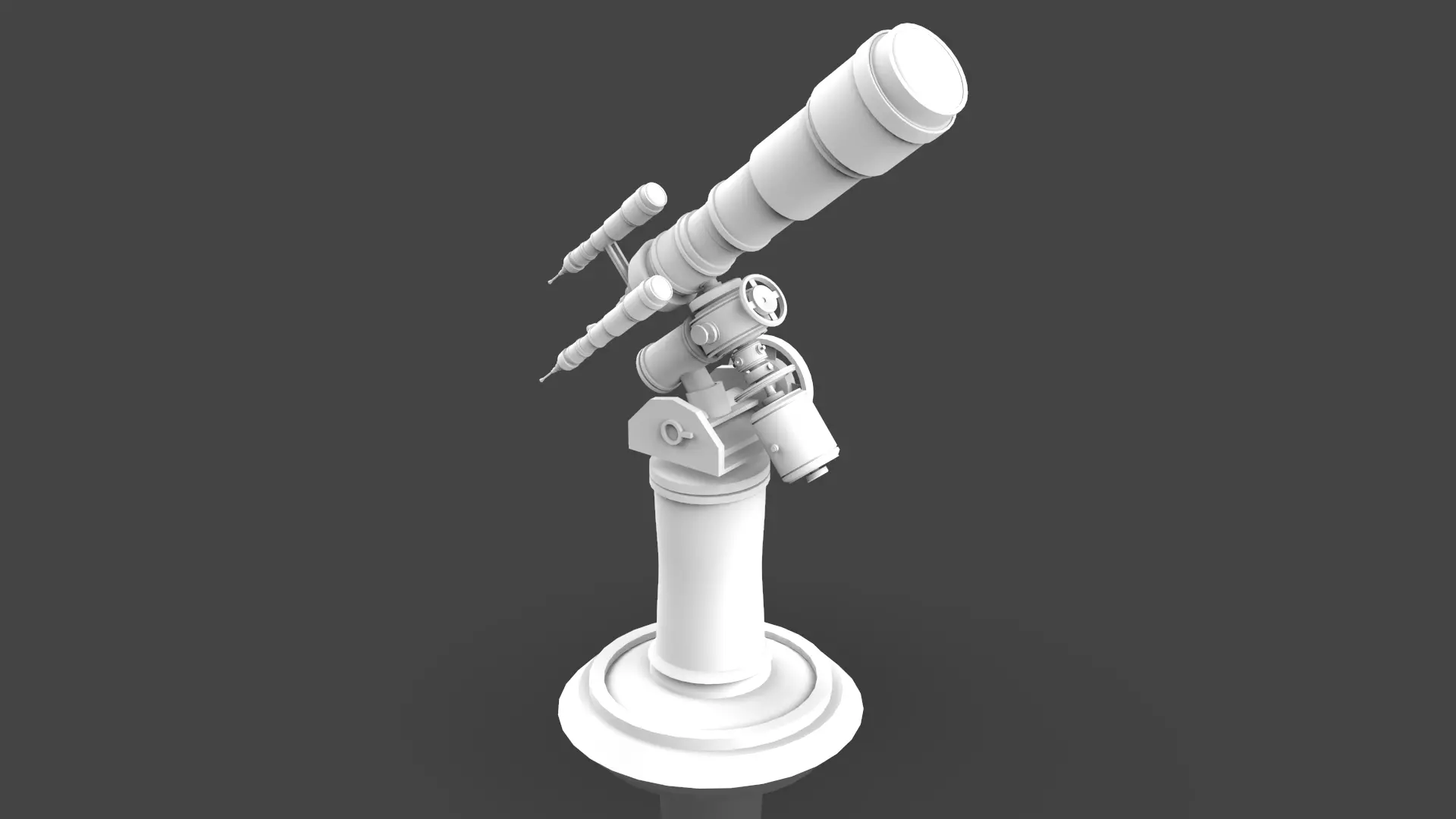 Astronomical Telescope - 1 - Untextured  Low-poly 3D model_0