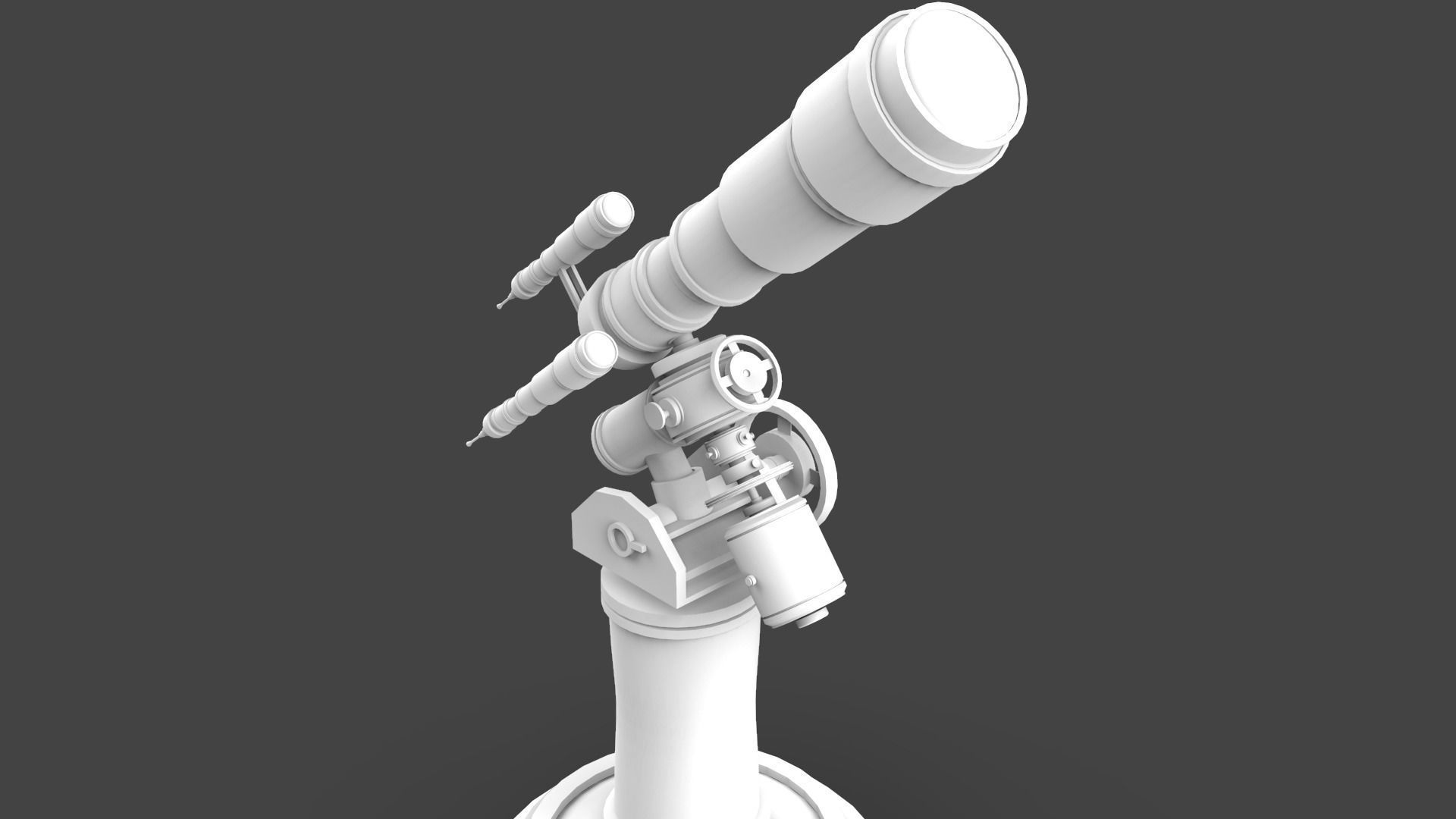 Astronomical Telescope - 1 - Untextured  Low-poly 3D model_2