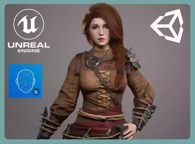 Fantasy Girl 2 - Vanessa Low-poly 3D model