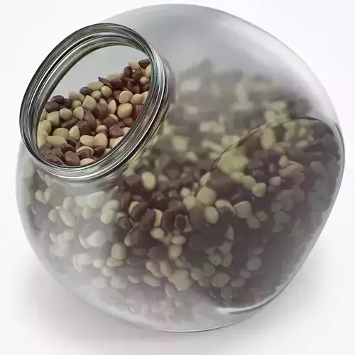 Spherical Jar with mixed almond chocolate candy