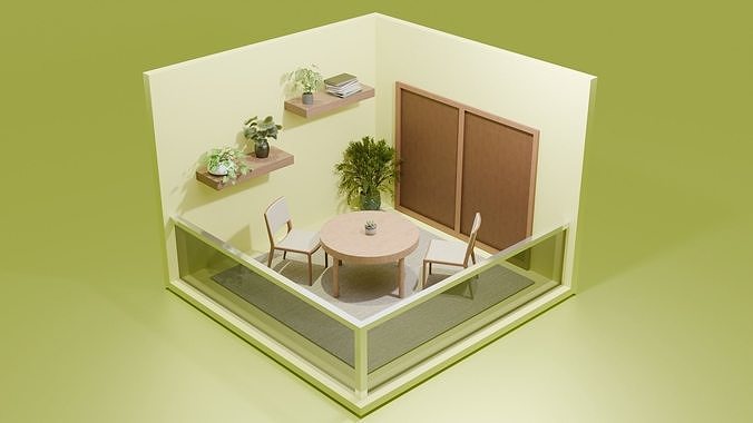 3D isometric room 3D model