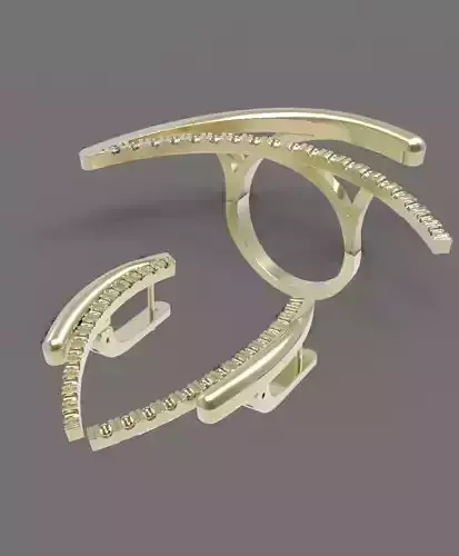 Ring and Earring  V- shape