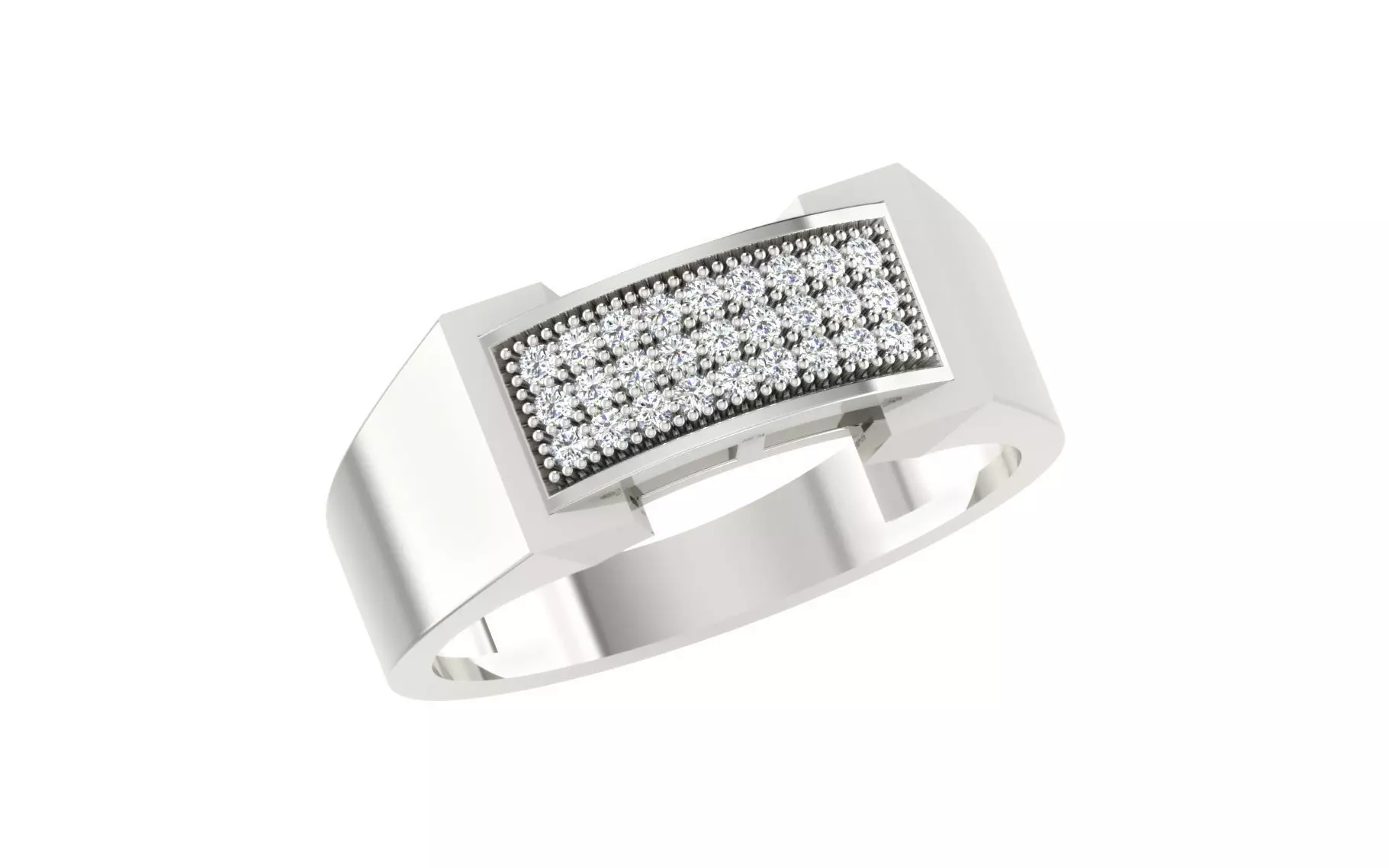Light Weight White Gold Diamond Ring -ZA RN 4205 3D print model