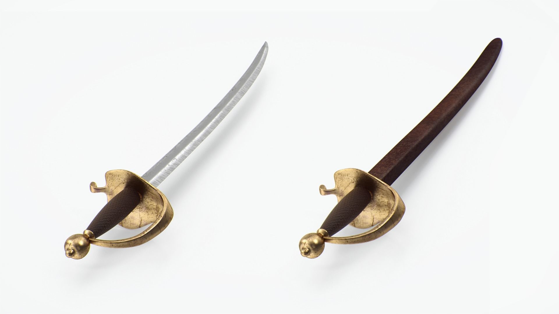 Pirate Sabre sword 3D model_4