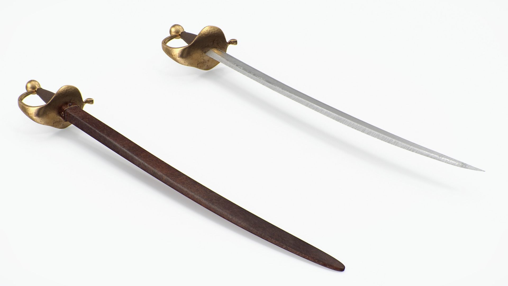 Pirate Sabre sword 3D model_3