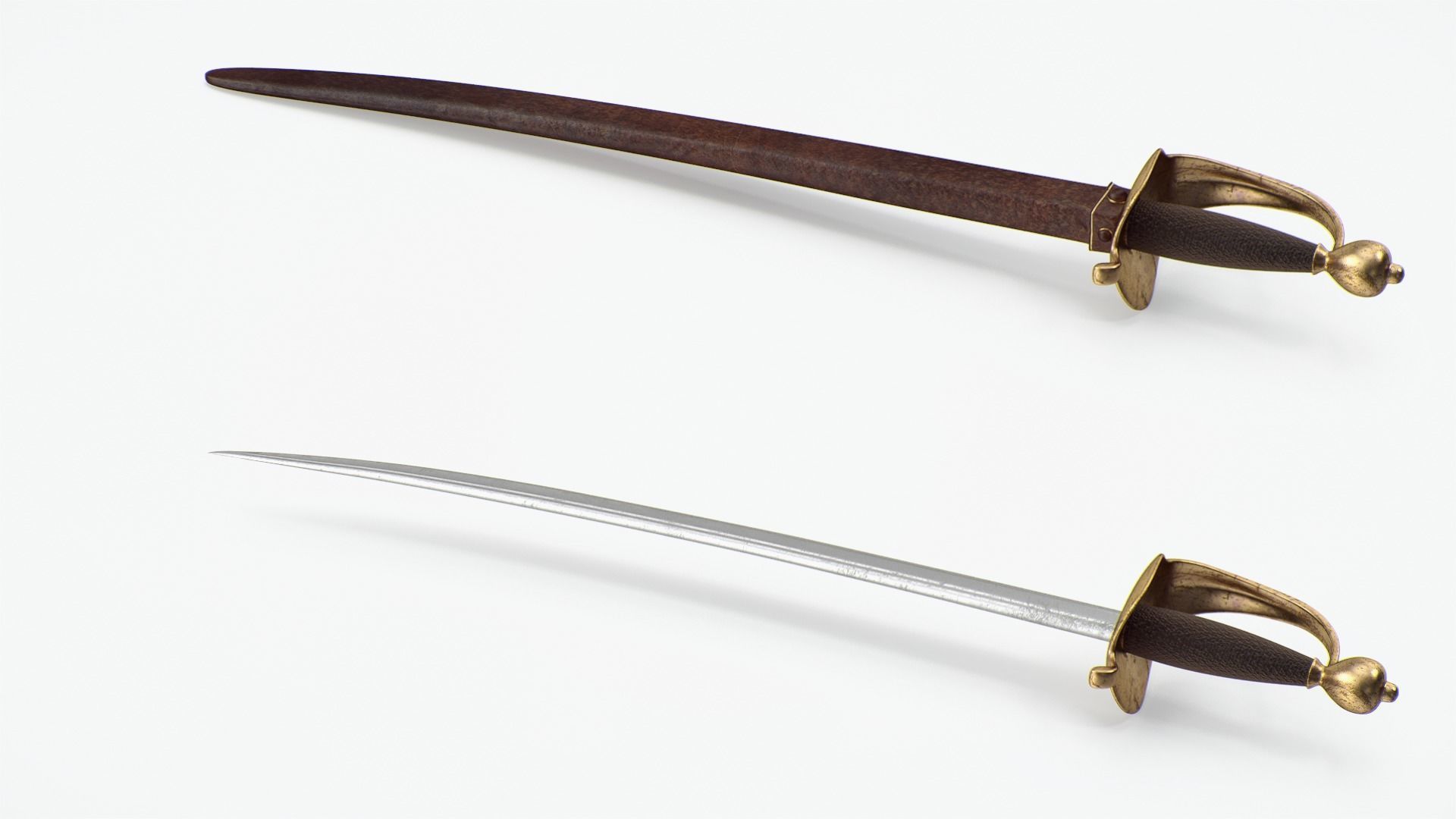 Pirate Sabre sword 3D model_5