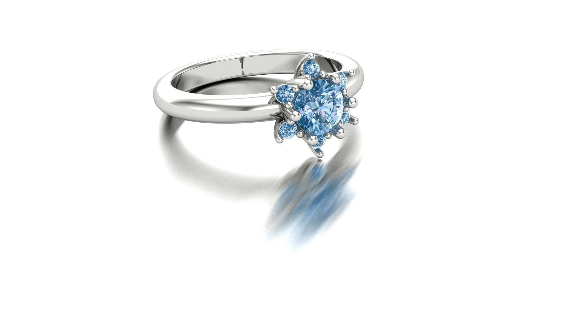 snowflake diamond ring 3d print model stl  3D print model_6