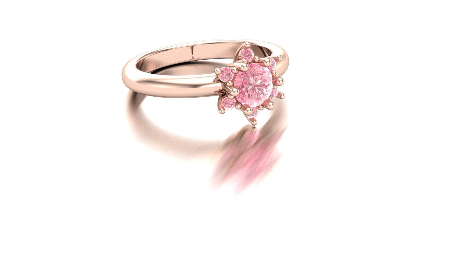 snowflake diamond ring 3d print model stl  3D print model_8