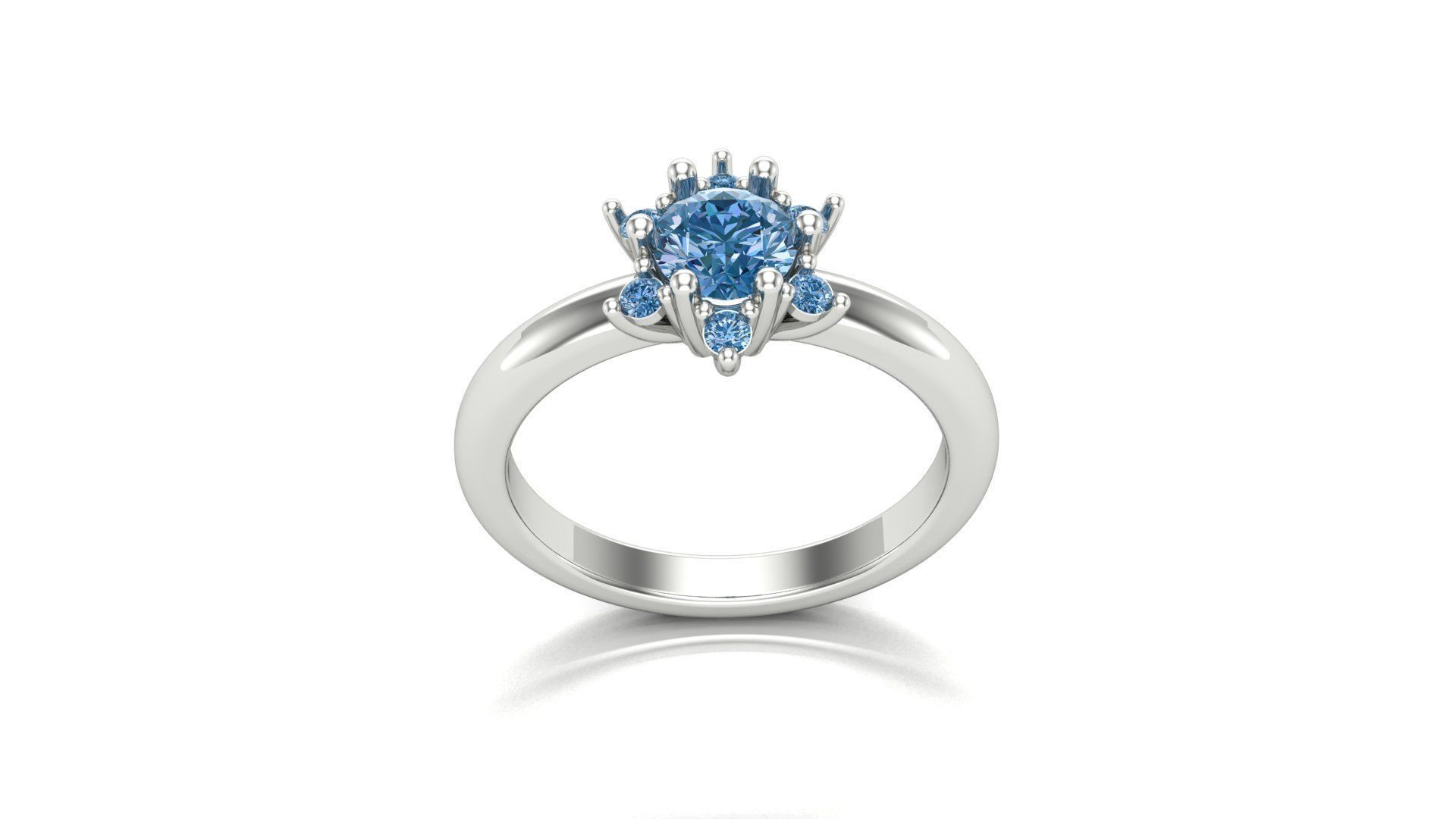 snowflake diamond ring 3d print model stl  3D print model_3