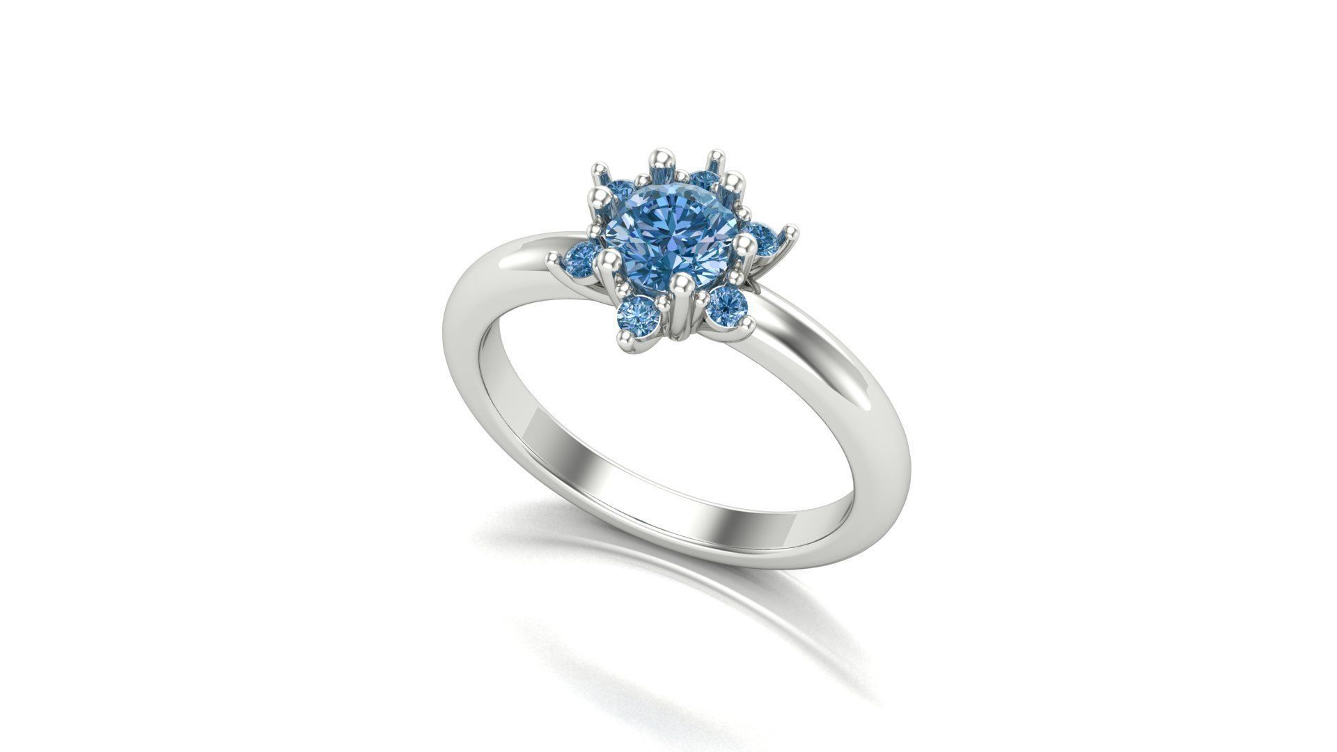 snowflake diamond ring 3d print model stl  3D print model_2