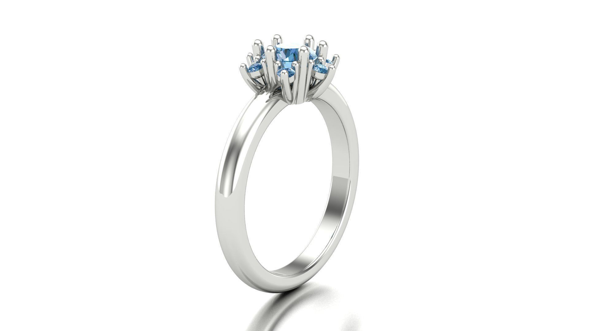 snowflake diamond ring 3d print model stl  3D print model_4