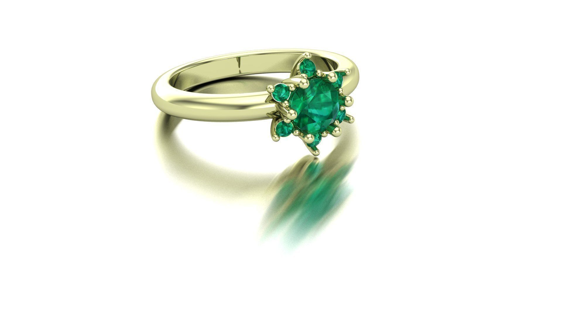 snowflake diamond ring 3d print model stl  3D print model_9