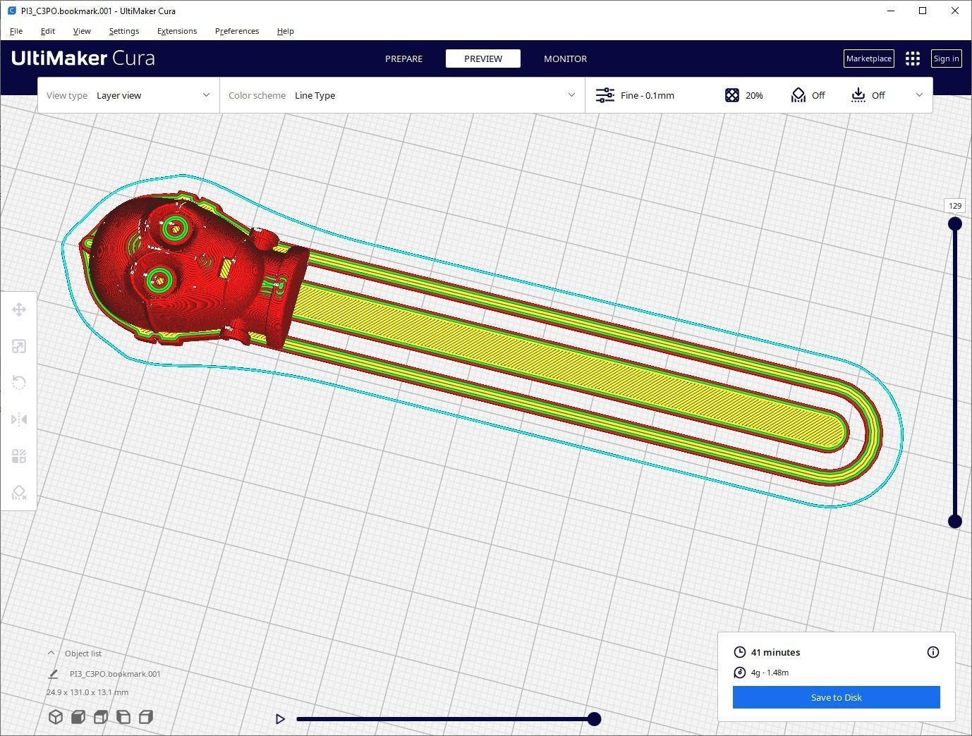 Starwars C3PO playful bookmark 3Dprint model 3D print model_5