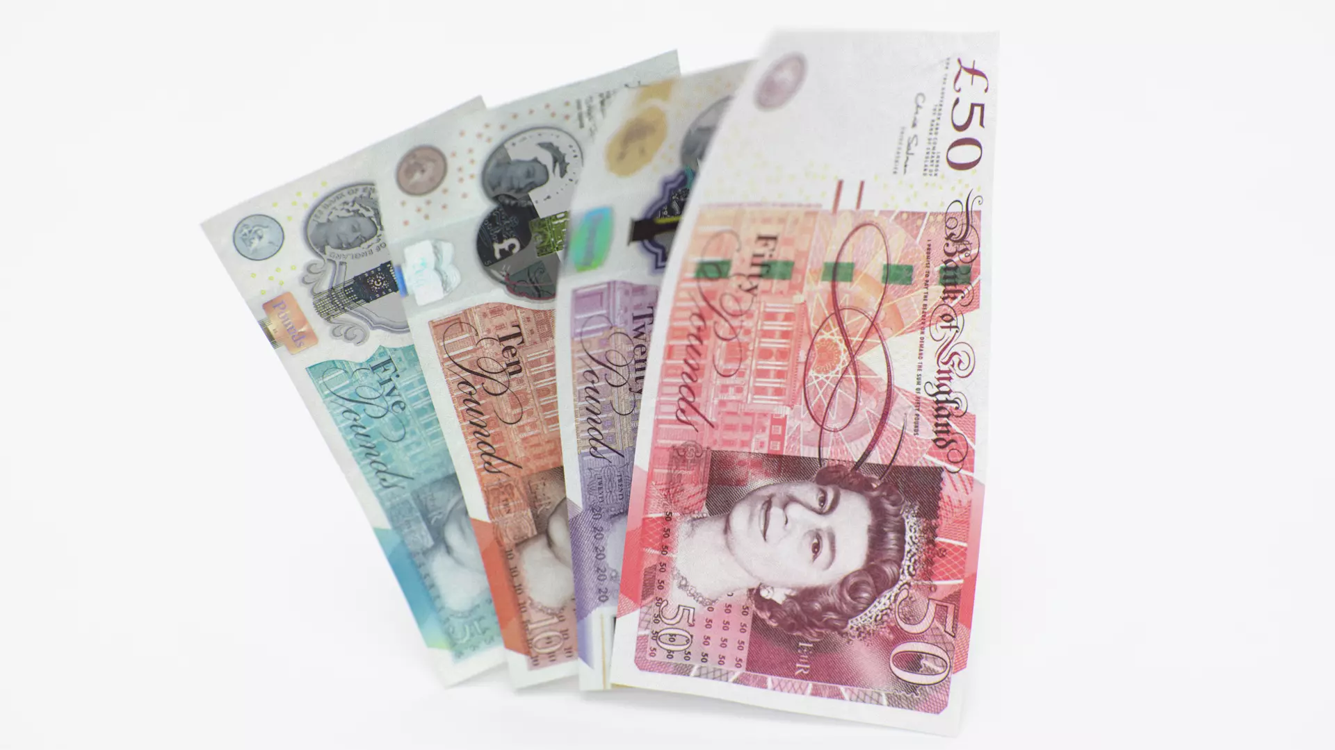 UK Pound Banknote Bills 3D model_0