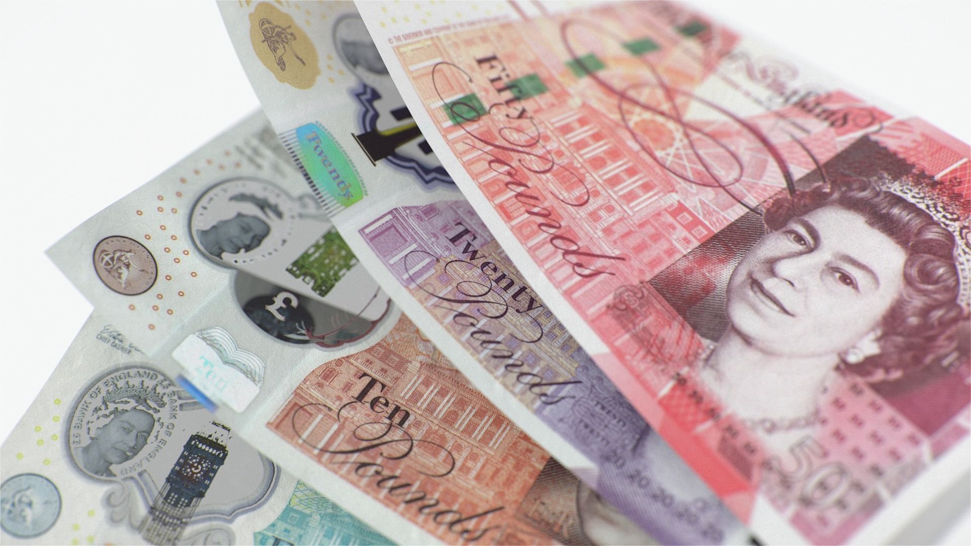UK Pound Banknote Bills 3D model_6