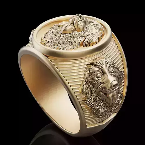 Dog ring silver gold printable jewelry 3D model