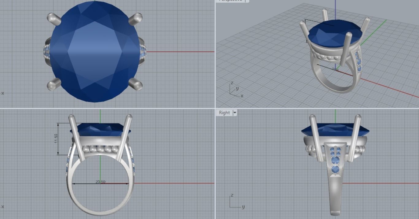 Engagement rings 3D print model_7