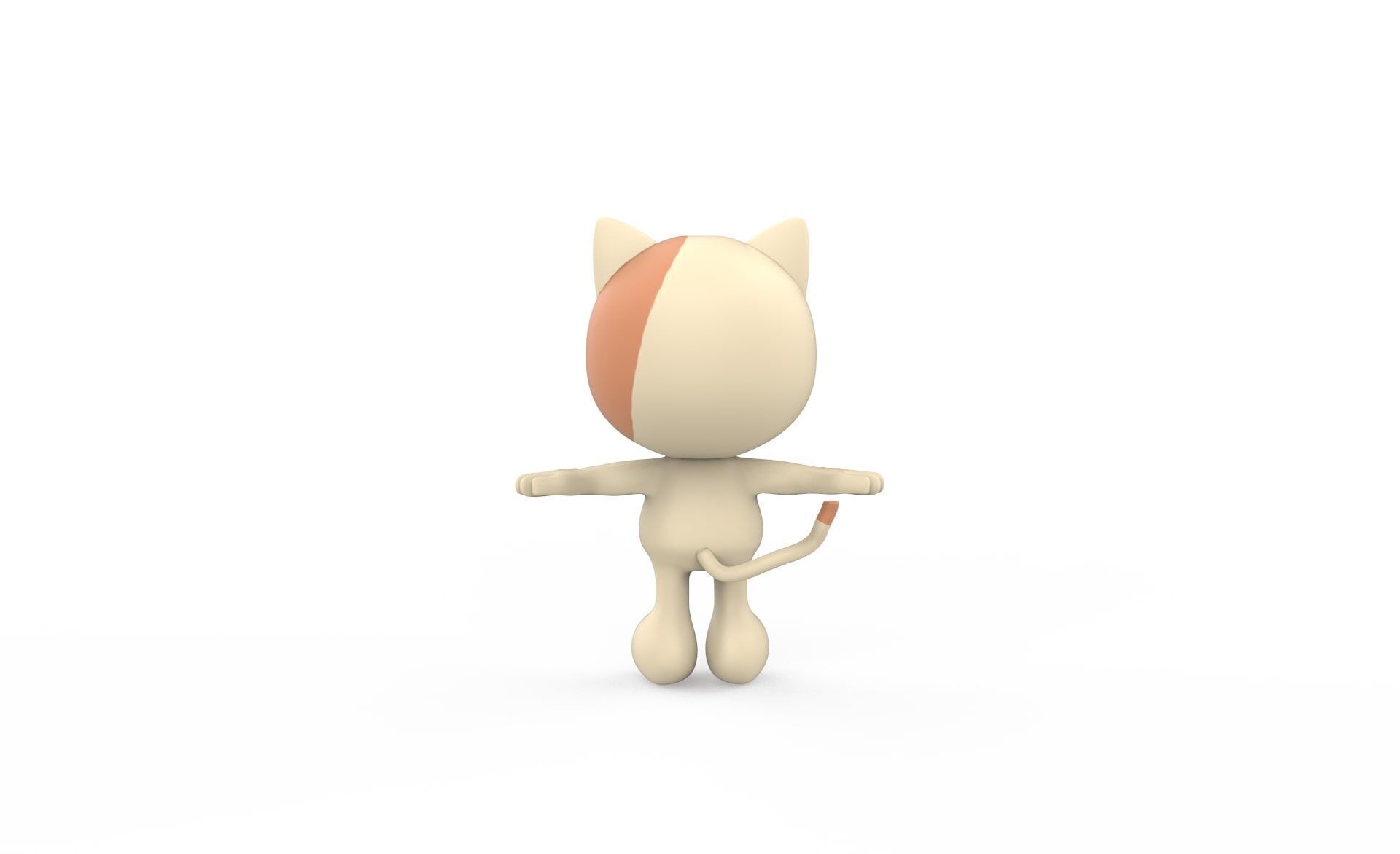 Character002 Cat Animal Low-poly 3D model_6