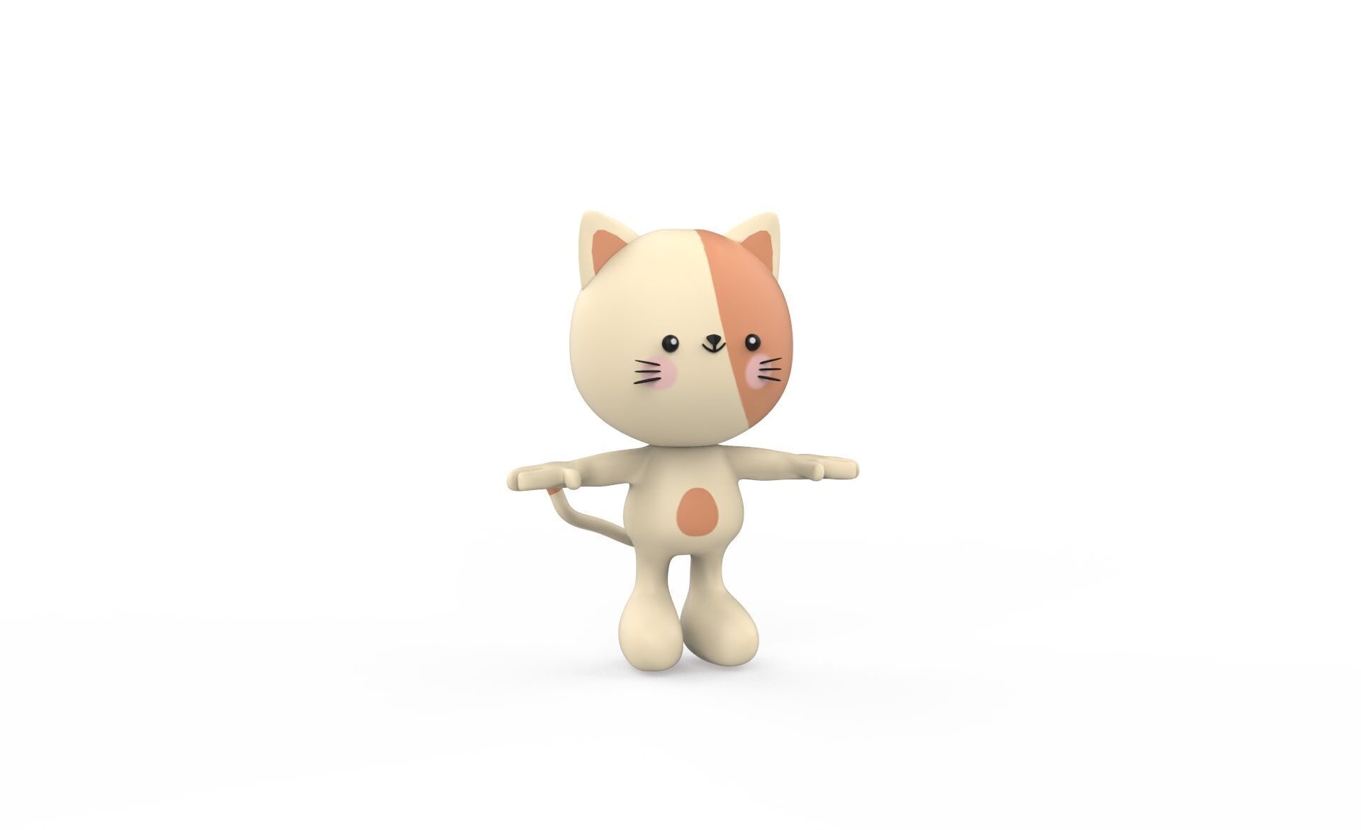 Character002 Cat Animal Low-poly 3D model_13