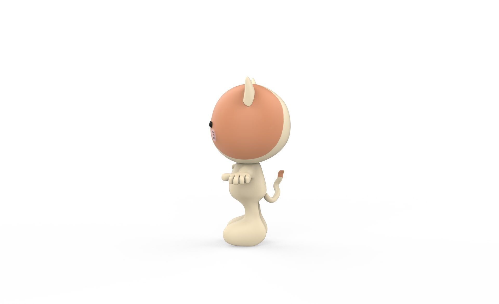 Character002 Cat Animal Low-poly 3D model_3