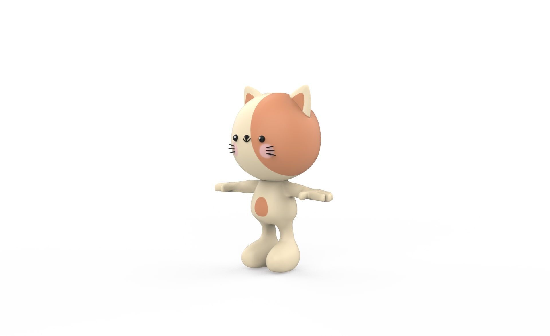 Character002 Cat Animal Low-poly 3D model_1