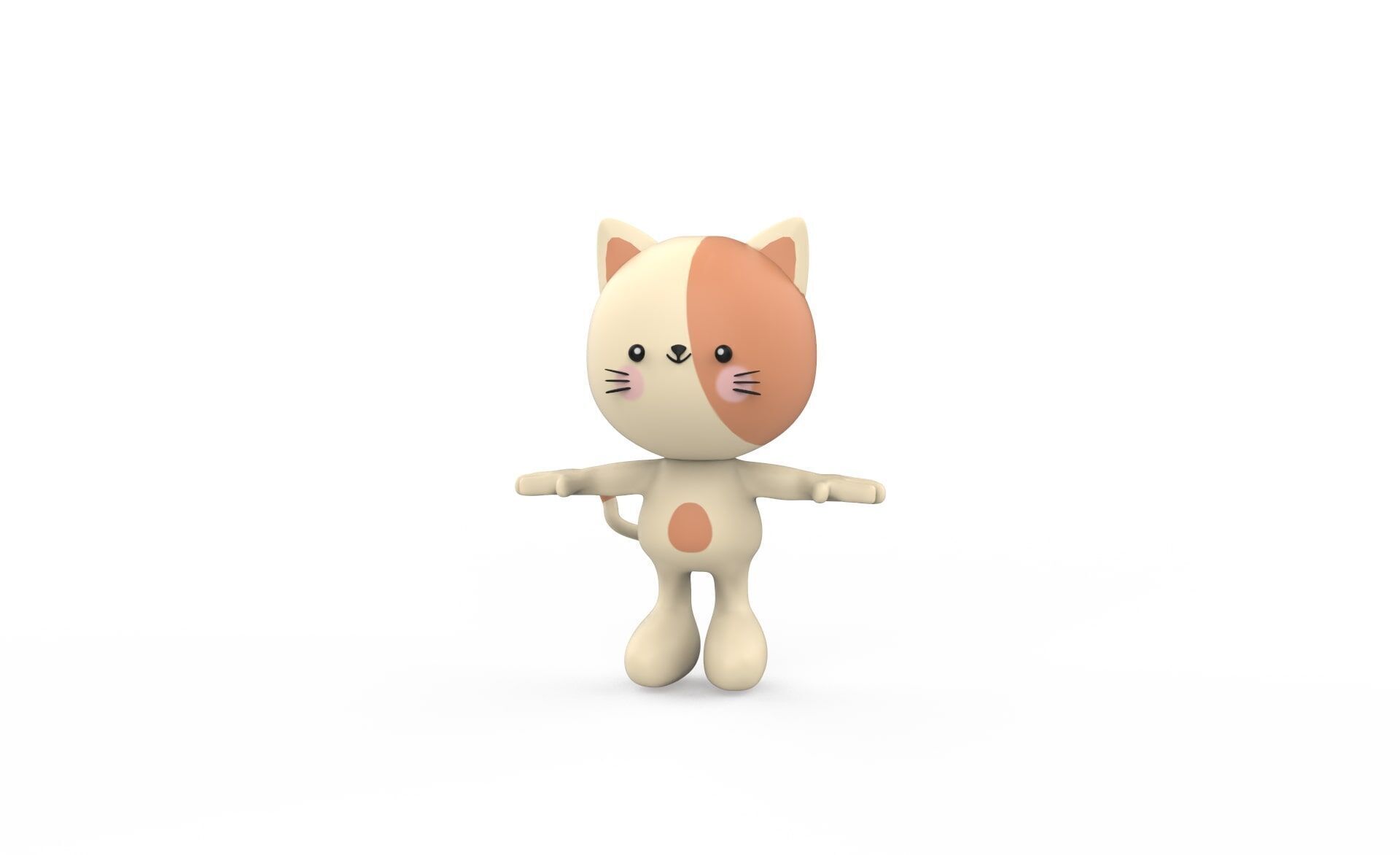 Character002 Cat Animal Low-poly 3D model_14