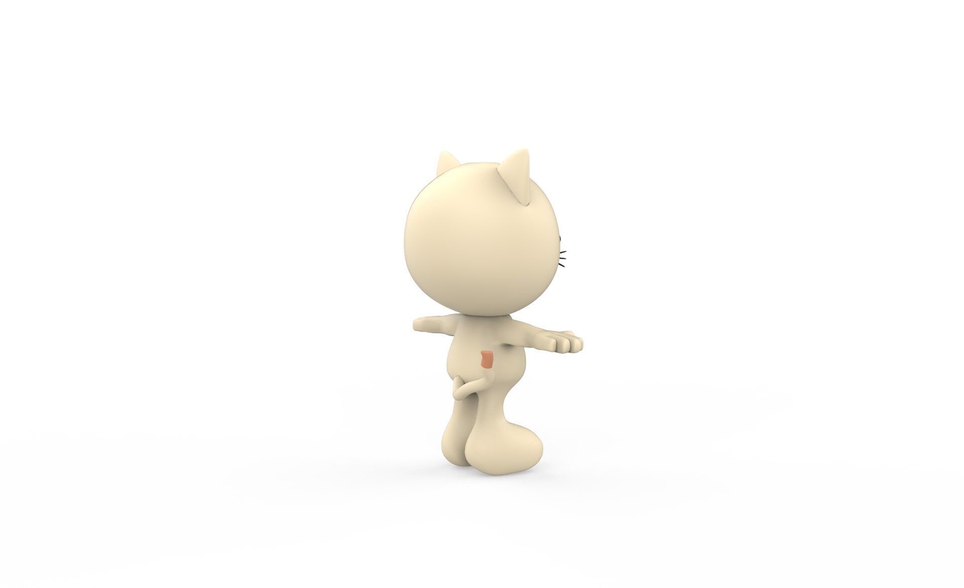 Character002 Cat Animal Low-poly 3D model_9